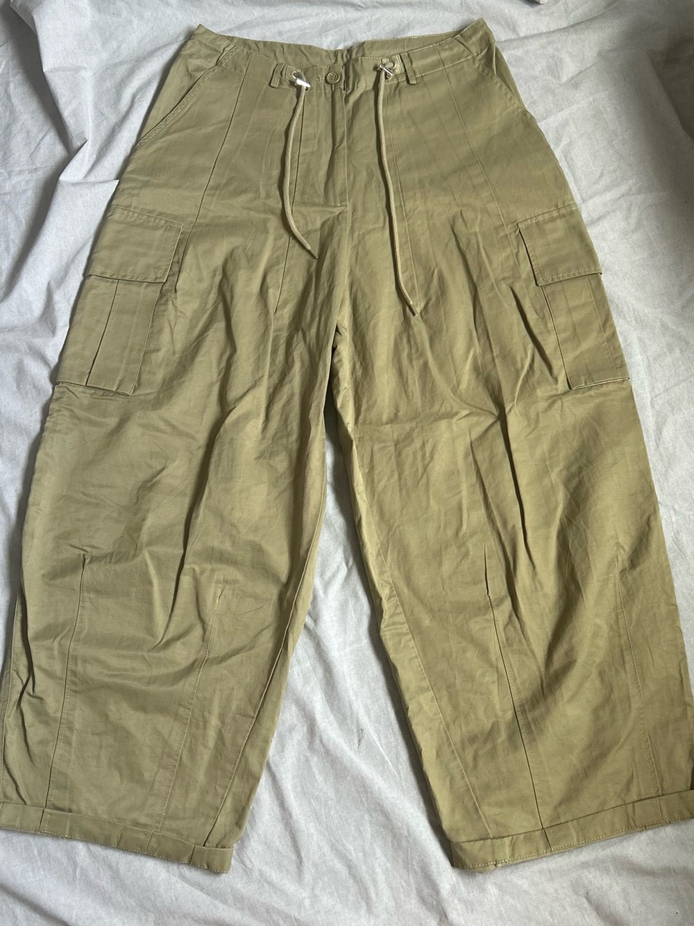 ASOS Cargo Barrel Pants in Olive Green - Picture 6 of 11